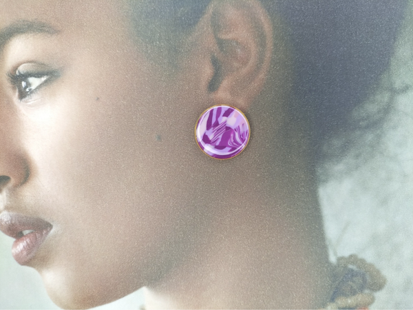 Boucles d'oreilles Fushia et Rose BO5