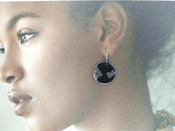Boucles d'oreilles Noir/Argenté BO37