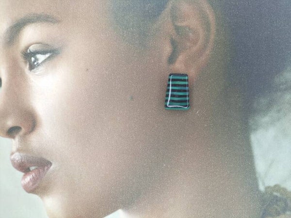 Boucles d'oreilles Vert et Noir BO8