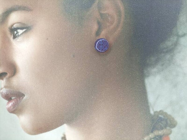 Boucles d'oreilles Violet BO18