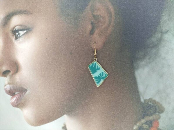 Boucles d'oreilles Vert/Vert d'eau BO24