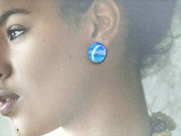 Boucles d'oreilles Marbre bleu BO46