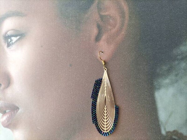 Boucles d'oreilles métal et perles