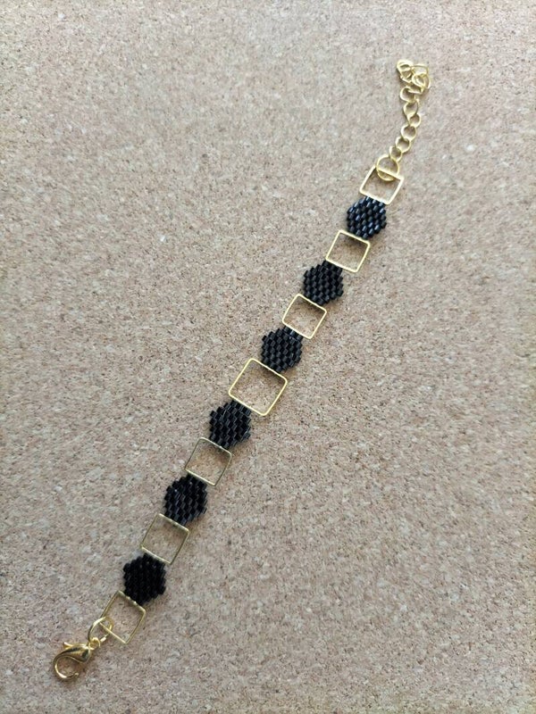 Bracelet perles Miyuki  et métalBR10
