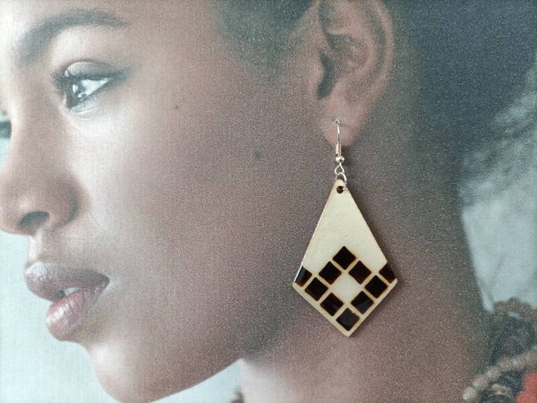 Boucles d'oreilles bois PYRO BOB3
