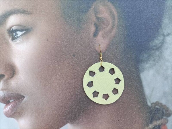 Boucles d'oreilles cuir soleil BO89