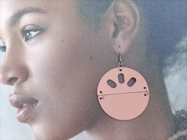 Boucles d'oreilles cuir pastèque BO88A