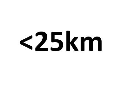 <25km