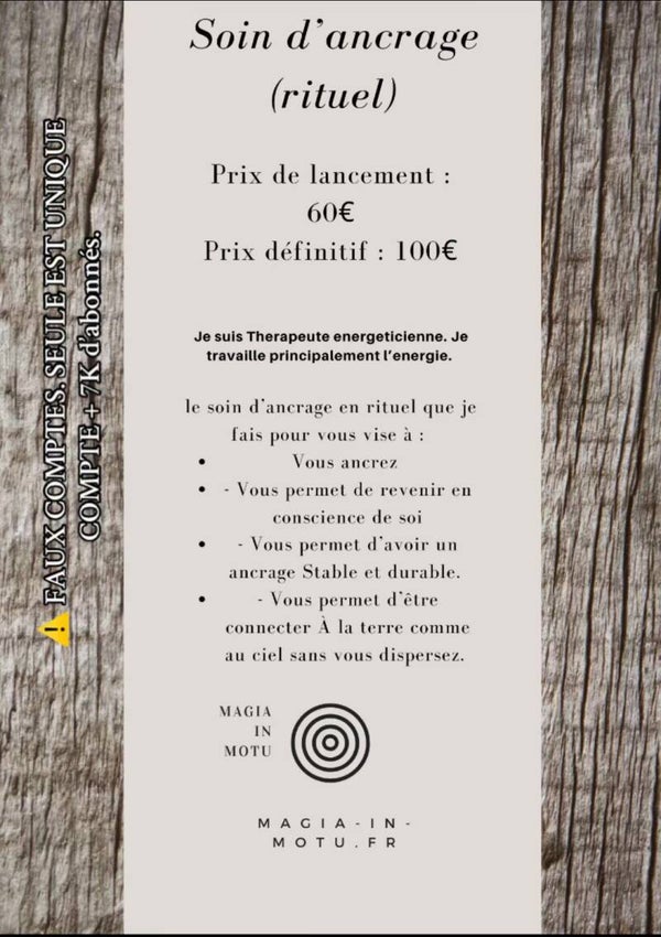 Soin (rituel) d'ancrage