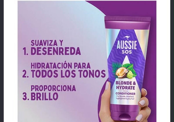 Aussie SOS Blonde & Hydrate Acondicionador, Pelo Rubio y Teñido, 200ml Desenreda, Suaviza e Hidrata el Cabello con Mechas o Canoso, Propenso a la Sequedad
