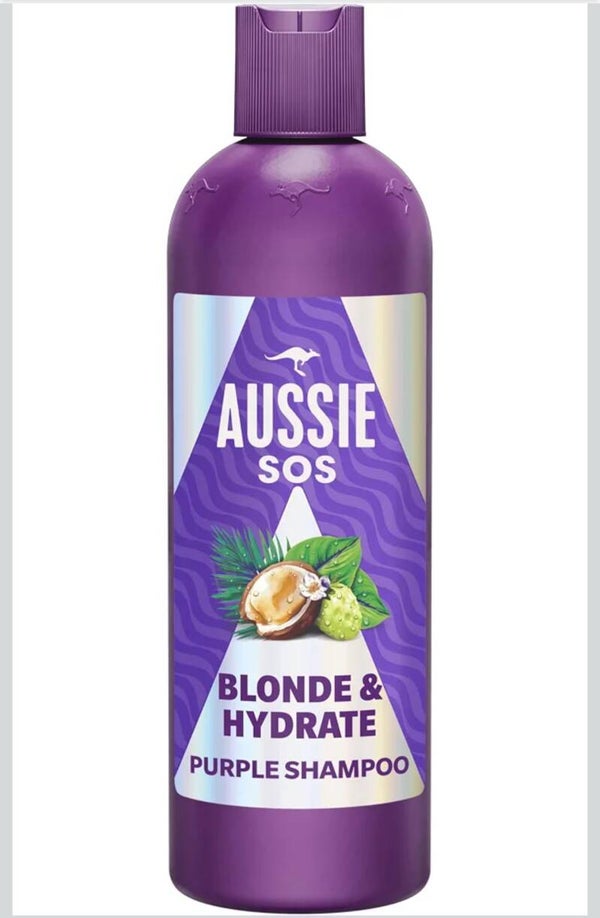 Aussie SOS Blonde & Hydrate Champú Morado, Pelo Rubio y Teñido, 300ml