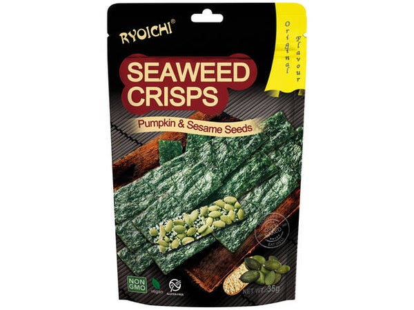 Yamata Brand Seaweed Crisps Pumpkin & Sesam Seeds, 35g