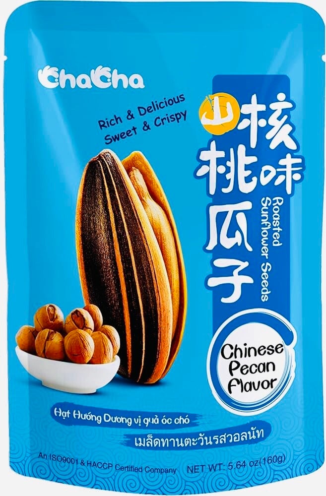 Cha Cha Roasted Sunflower Seeds Pecan (Zonnebloempitten), 160g