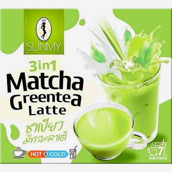 Slinmy Instant Matcha Latte 3 in 1 Hot & Cold, 7 sachets