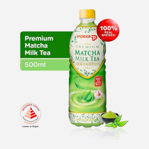 %Pokka Premium Matcha Milk Tea, 500ml