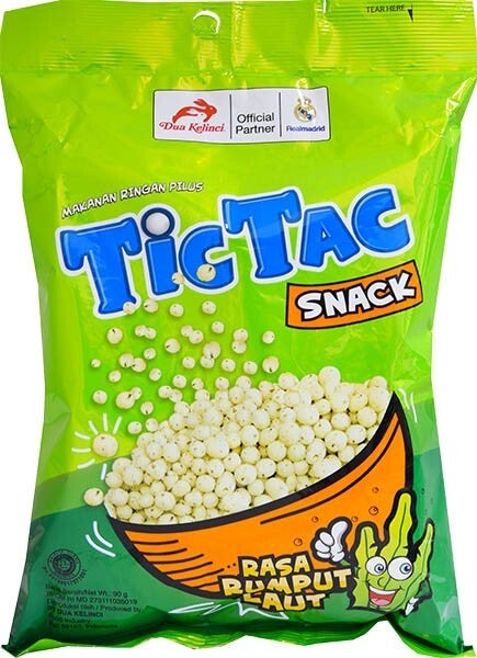 Dua Kelinci Tic Tac Cassava Snack Seaweed, 80g