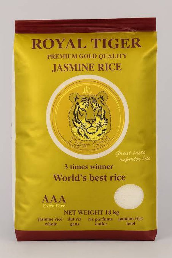 Royal Tiger Premium Gold Quality Thai Jasmine Rice AAA (Thaise Jasmijn Rijst), 18kg