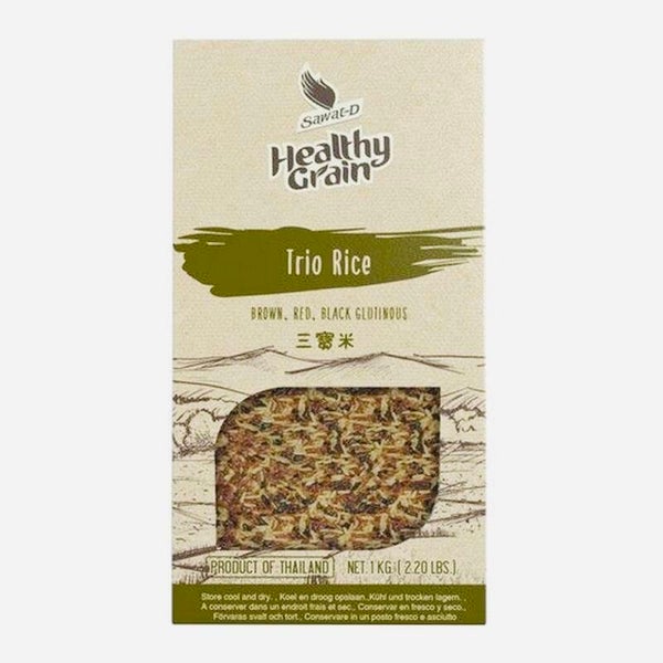 Healthy Grain Brown, Red, Black Trio Rice (Zilvervlies, Rode, Zwarte Rijst), 1kg