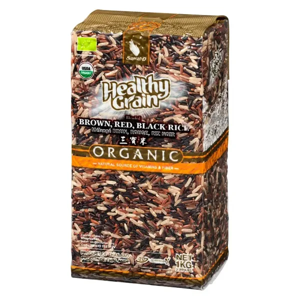 Organic Healthy Grain Mixed Rice Brown, Red, Black Rice (Zilvervliesrijst, Rode, Zwarte Rijst), 1kg