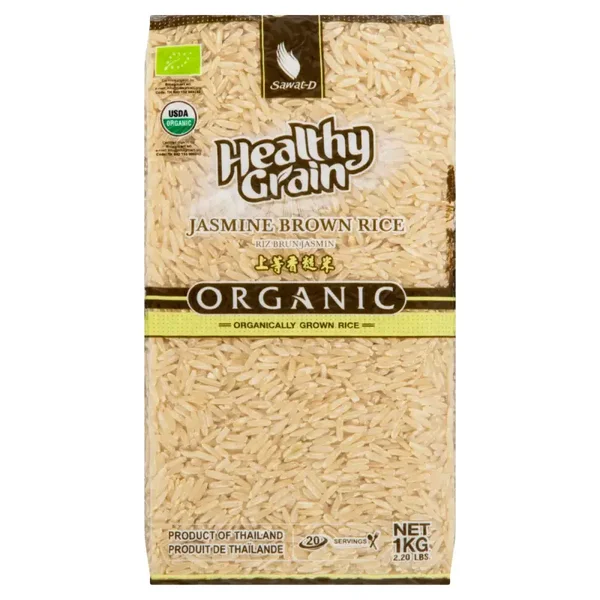 Organic Healthy Grain Jasmine Brown Rice (Zilvervliesrijst), 1kg