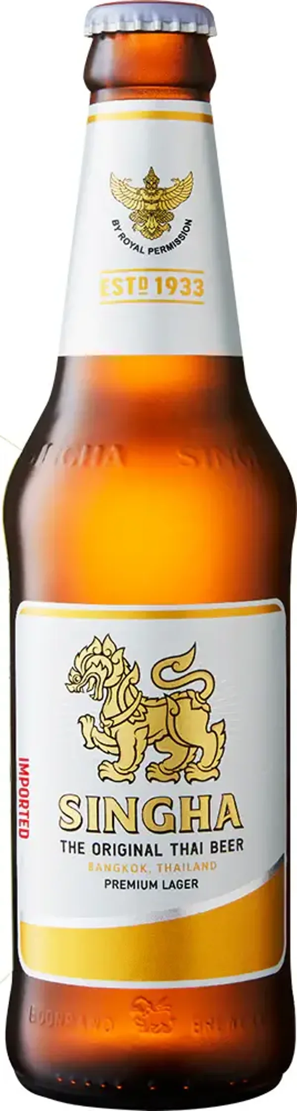 Singha Beer 5% alc. (Bangkok Thailand), 330ml