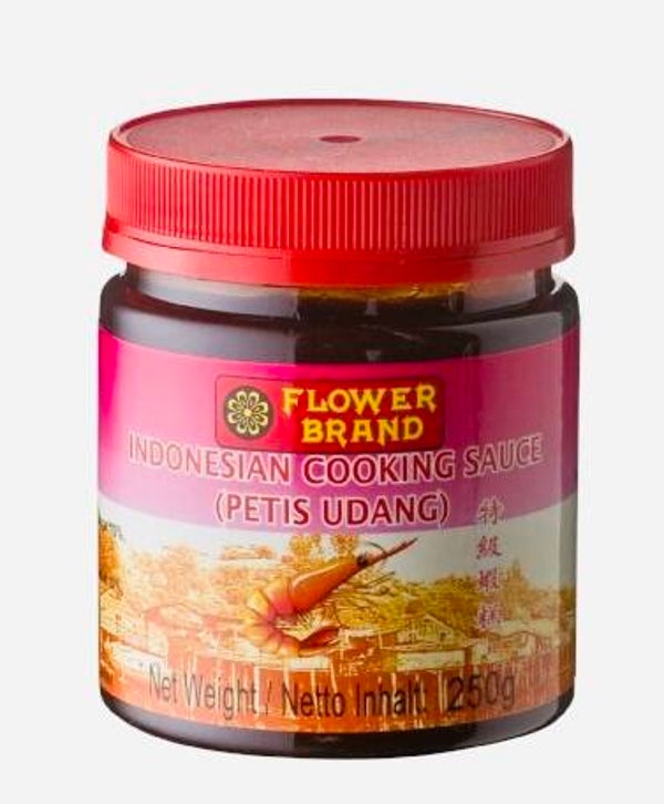 Flower Brand Indonesian Petis Udang Shrimp Paste (Indonesische Garnalen Pasta), 250g
