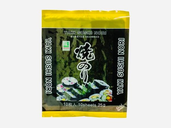 Yaki Nori Roasted Seaweed Gold Quality (Geroosterd Zeewier Vellen voor Sushi), 10 sheets