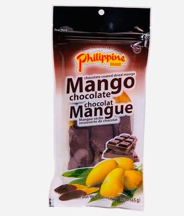 Philippine Brand Dried Mangoes with Chocolate (Gedroogde Mango’s met Chocola), 65g