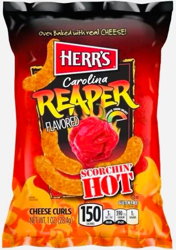 Herr’s Carolina Reaper Flavored Cheese Curls Made In USA, 170g