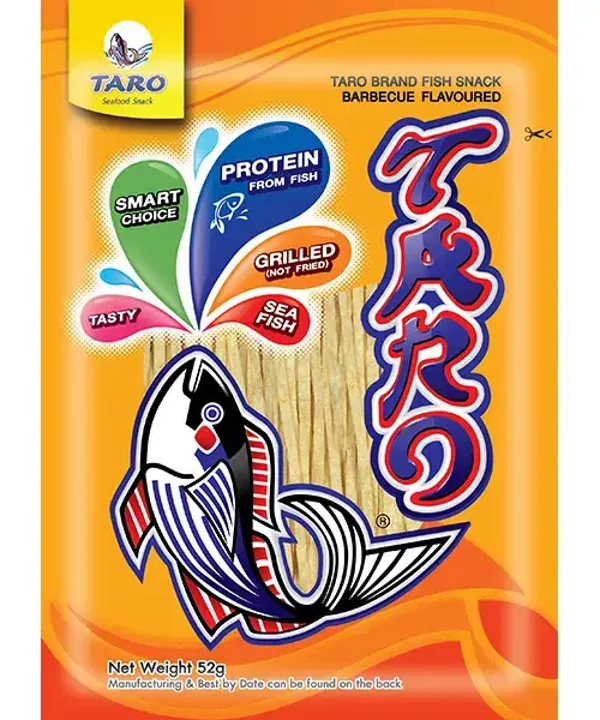 Taro Fish Snack BBQ High Protein Low Calorie, 52g
