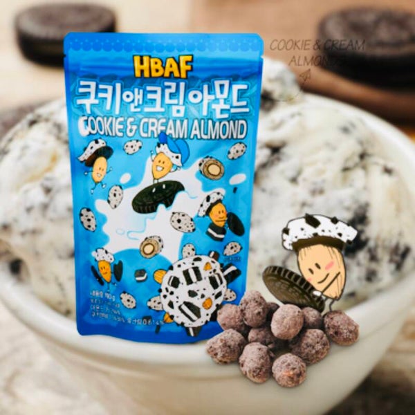 HBAF Cookie & Cream Almond (Koreaanse Koekjes en Amandelen), 120g