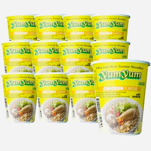 %Yum Yum Chicken Noodles Cup (Kip Noedels), 12x 70g