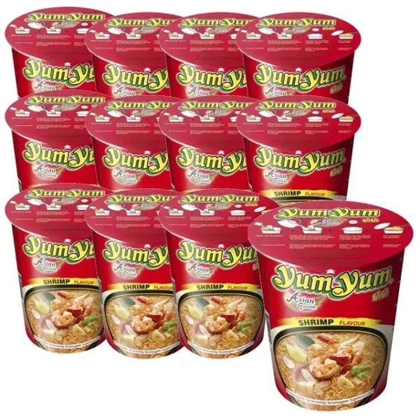 %Yum Yum Shrimps Noodles (Garnalen Noedels), 12x 70g