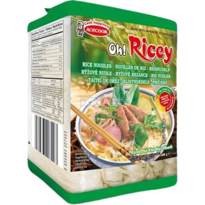 Acecook Oh Rice Rice Noodles Gluten-Free (Glutenvrije Vietnamese Rijst Noedels), 500g