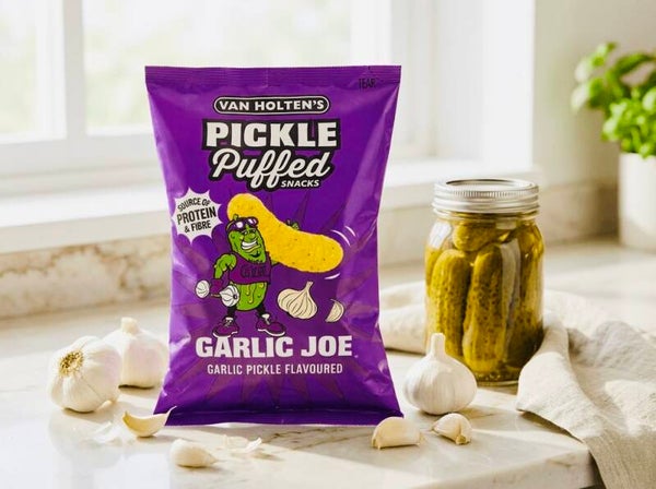 Van Holten’s Pickle Puffed Protein Snacks Garlic Joe