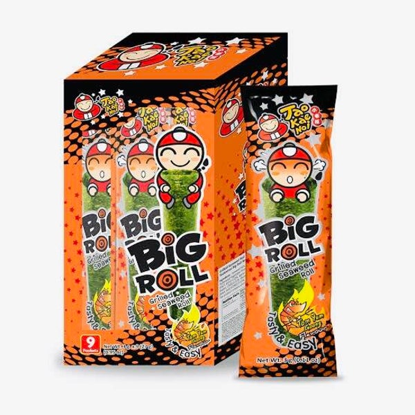 %Tao Kae Noi Big Roll Grilled Seaweed Tom Yum, 9x2.1g