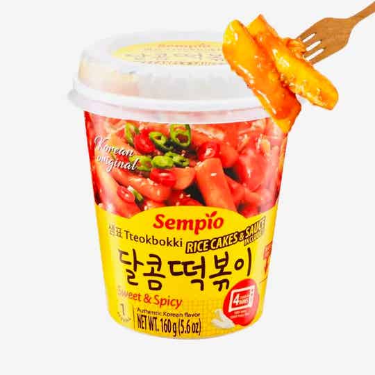 %Sempio Tteokbokki Korean Rice Cakes Sweet & Spicy, 160g