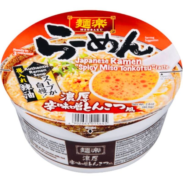 Menraku Japanese Ramen Spicy Miso Tonkotsu, 80g
