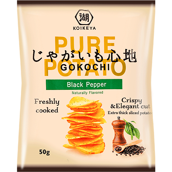 Koikeya Pure Potato Black Pepper Chips, 50g