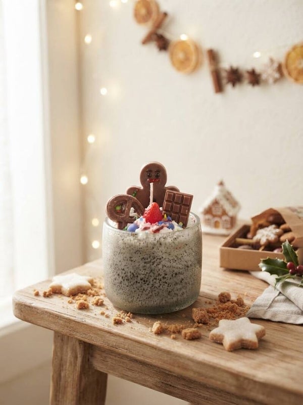 Gingerbread Candy Candle frosted