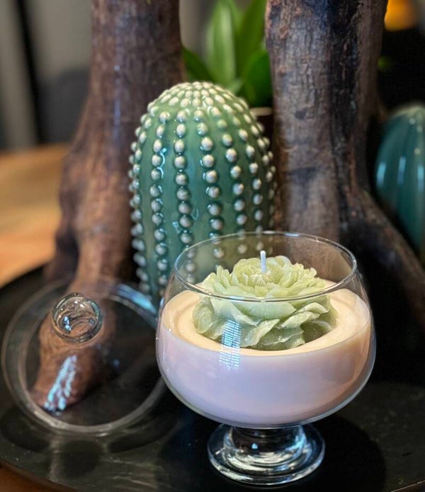 Stolp Candle green flower