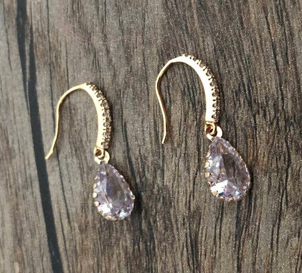 Hangers crystal glas druppel (goud)