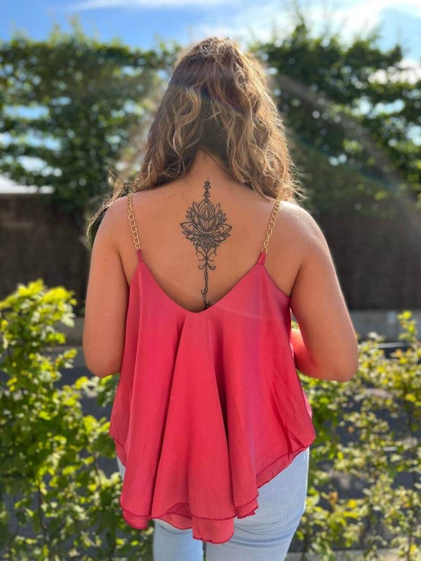 Satijne top Raspberry