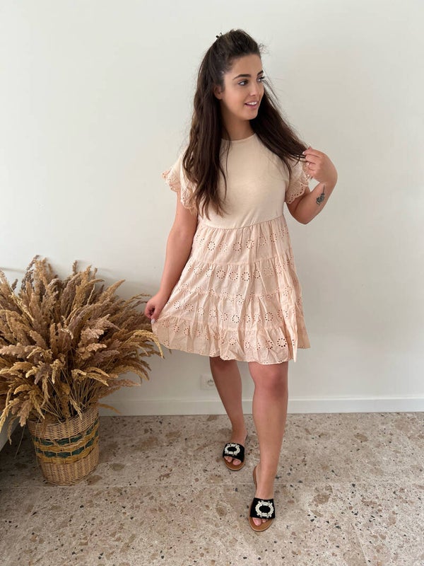 Beige Eyelet dress