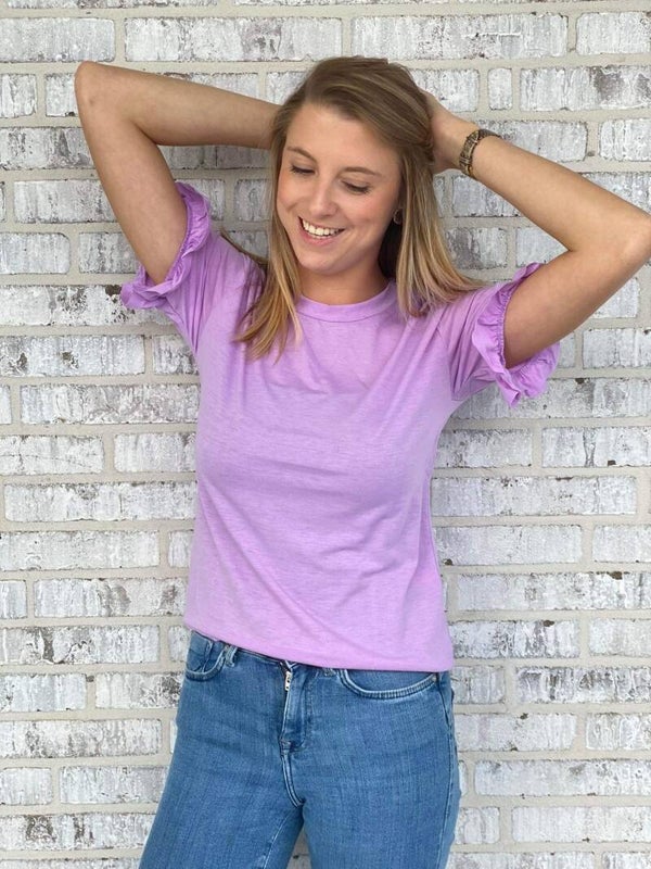 T-shirt met roeselmouw