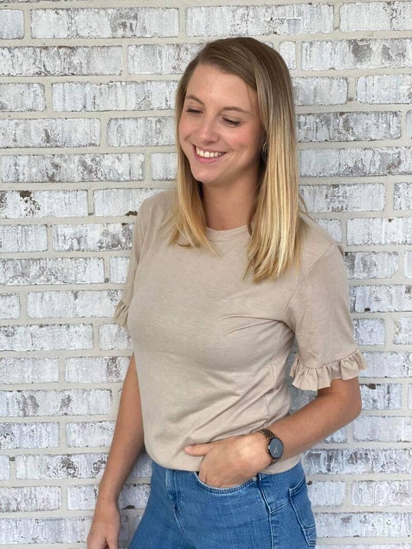 T-shirt met roeselmouw