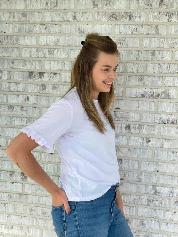 T-shirt met roeselmouw