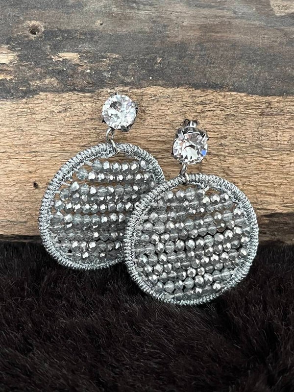 Gehaakte hanger rond (zilver)