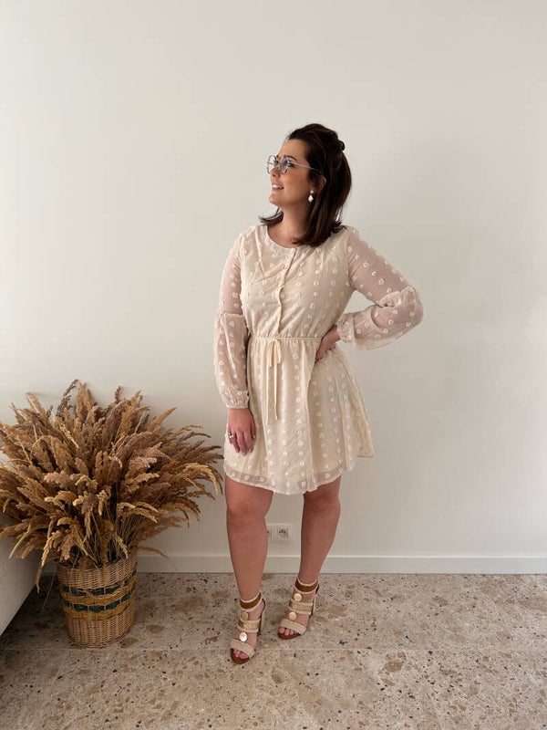 Beige dot dress