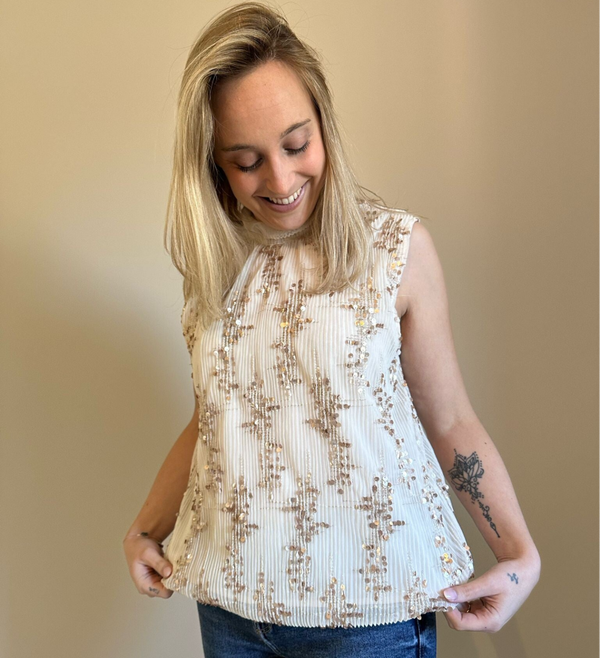 Rosy paillet top